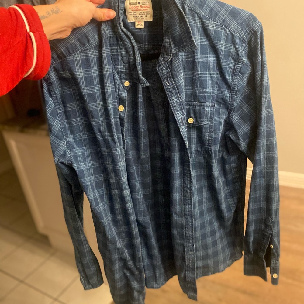 Mens Lucky Brand Collard Button Down Flannel - XL